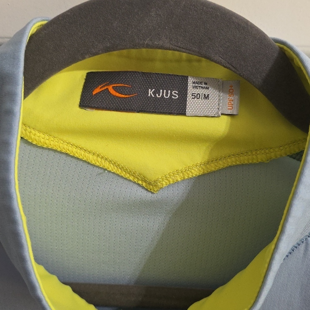 KJUS Keano Half-Zip Blue Fog Golf Mid Layer SPF Protector Men's Size Medium - Picture 4 of 14